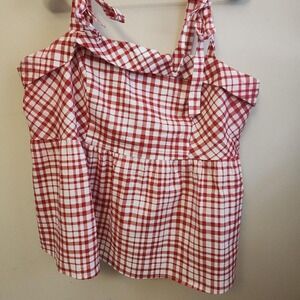 Woman's Torrid Size‎ 2X Red and White Tieback Blouse Excellent Condition